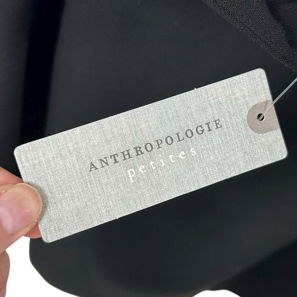 NWT Maeve Anthropologie Black Bow Halter Pinafore Mini Dress Womens Petite 8 - Picture 5 of 8